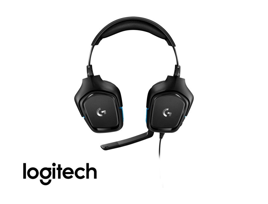 Auricular Logitech G432 Gaming (981-000769) Con Microfono, Interfaz Usb, Negro C/ Azul