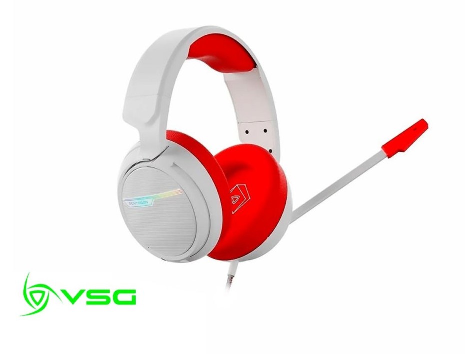 Auricular Vsg Gaming Pentagon (vg-hp550-red) Con Microfono, Interfaz Usb, Jack 3.5 Mm, Rgb, Rojo