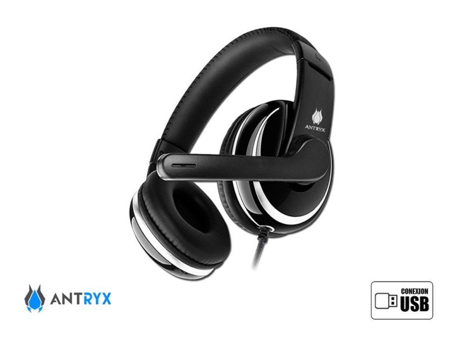 Auricular Antryx Xtreme Gh-370 Gaming (agh-370s) Con Microfono, Entrada Usb, Negro C/ Plata