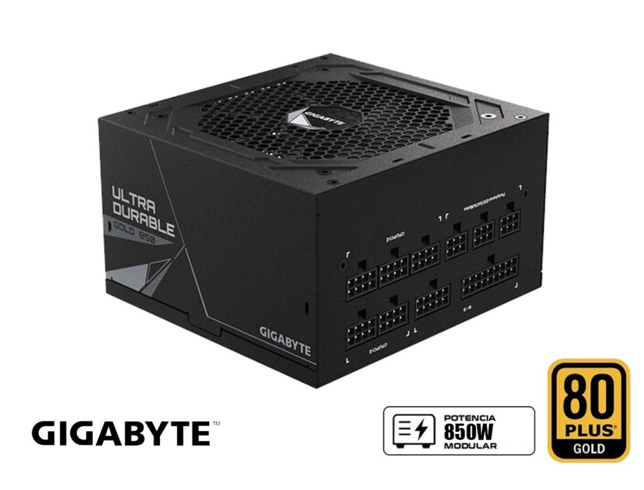 Fuente De Poder Gigabyte 850w (gp-ud850gm) Atx, 80 Plus Gold, Modular, Negro