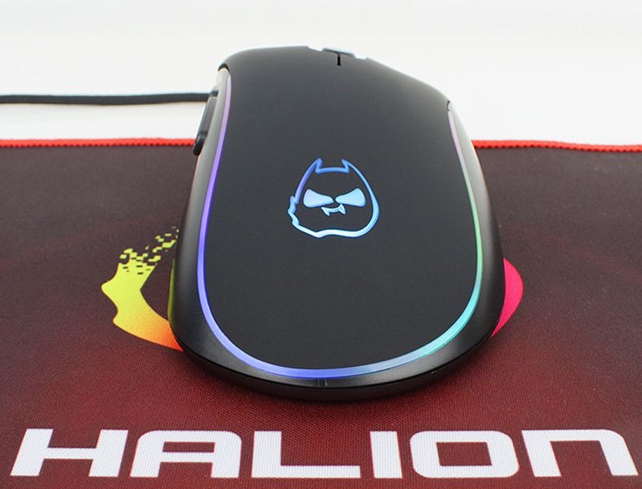 Mouse Halion Mustang Gaming (ha-m933) Hasta 3600 Dpi, 6 Botones, Rgb, Negro