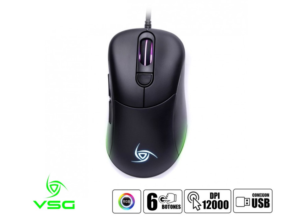 Mouse Vsg Aquila Gaming (vg-m717) Hasta 12.000 Dpi, 6 Botones, Rgb, Negro