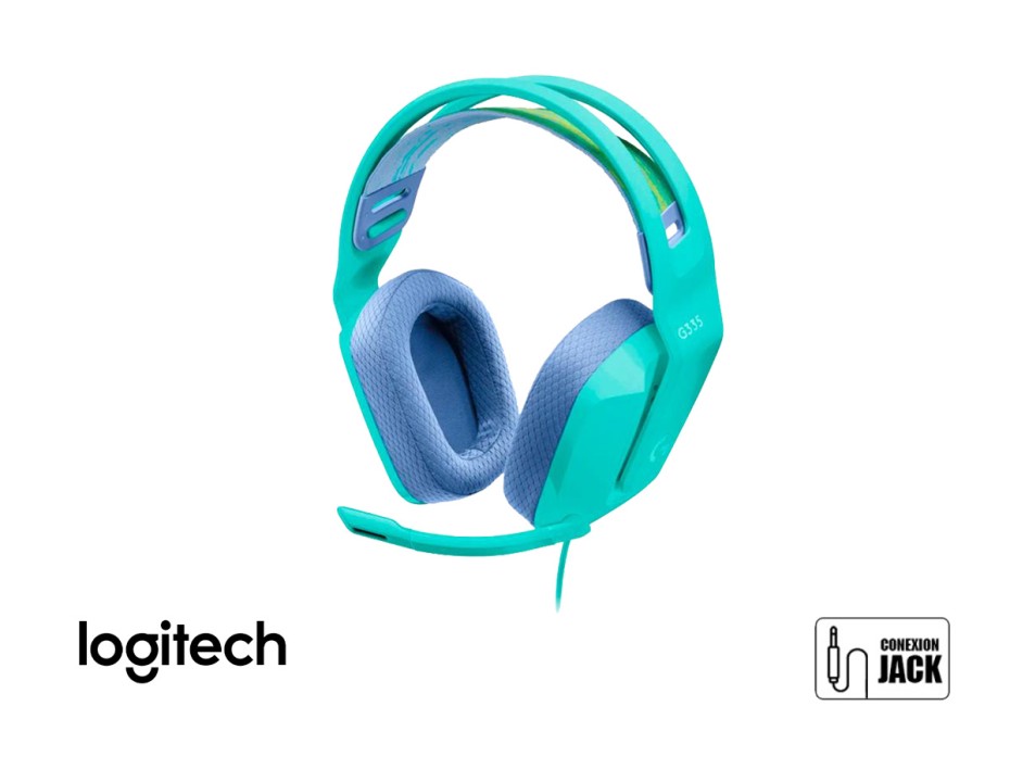 Auricular Logitech G335 Gaming (981-001023) Con Microfono, Interfaz Jack 3.5 Mm, Menta