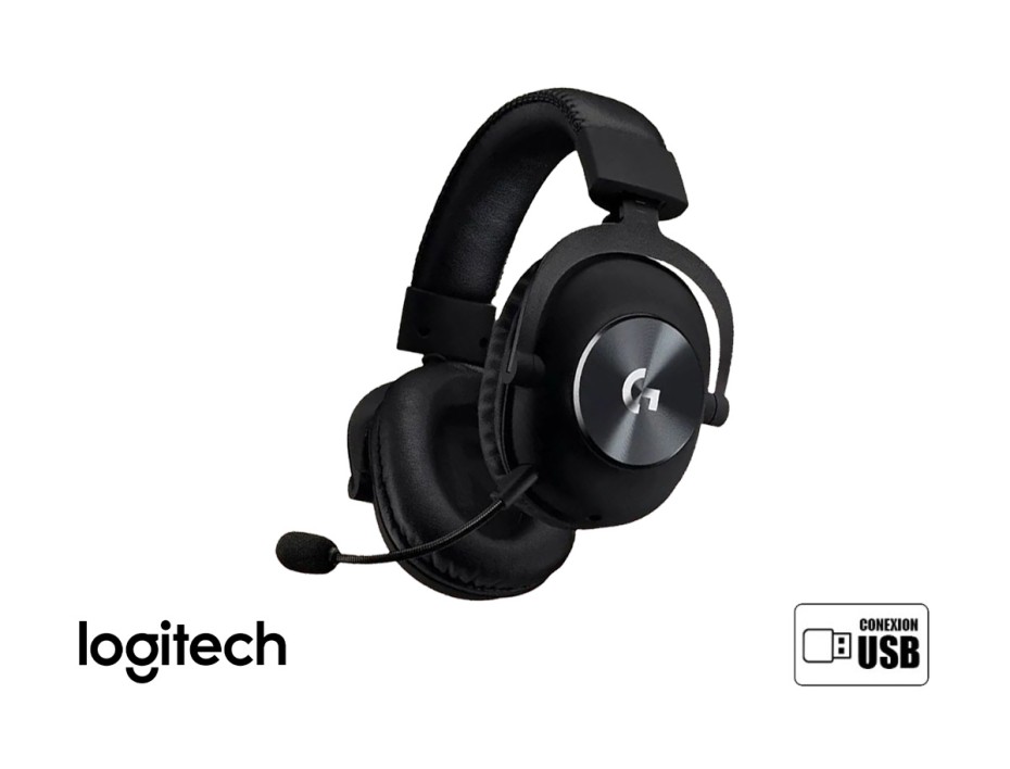 Auricular Logitech Pro X Gaming (981-000817) Con Microfono, Interfaz Usb, Negro