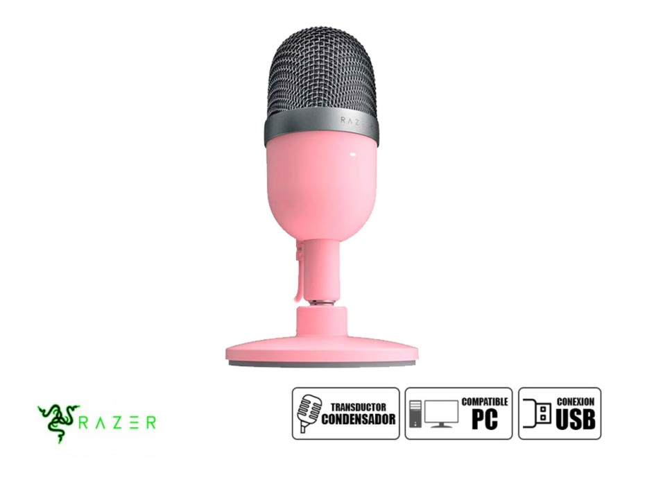 Microfono Razer Seiren Mini (rz19-03450200-r3m1) Interfaz Usb, Rosa