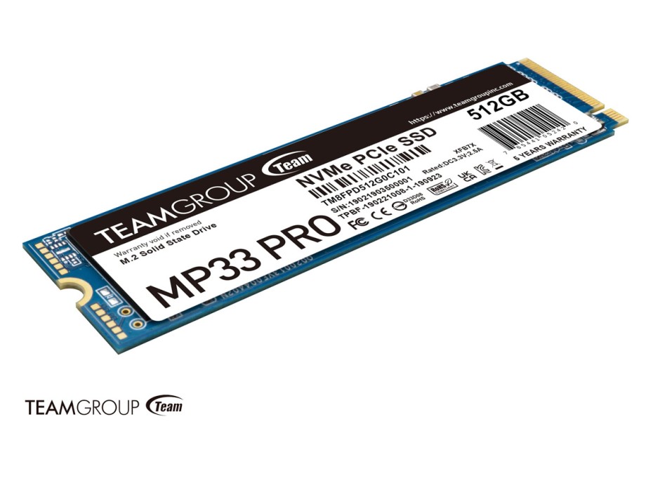 DISCO SOLIDO SSD M.2 PCIE TEAMGROUP 512GB 2280 MP33 PRO, NVIME, UNIDAD INTERNA DE ESTADO SOLIDO, PARA PC, LAPTOP, LECTURA 2100MB/S (TM8FPD512G0C101)