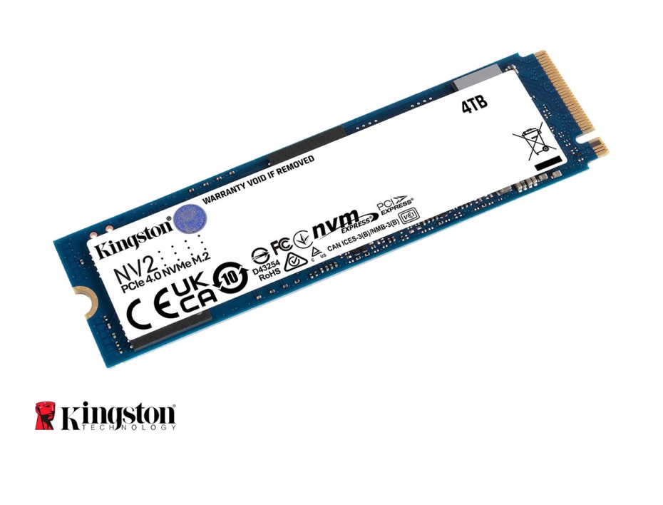 Unidad De Almacenamiento Ssd M.2 Pcie Kingston 4tb Nvme Nv2, 2280 (snv2s/4000g) 3500mb/s