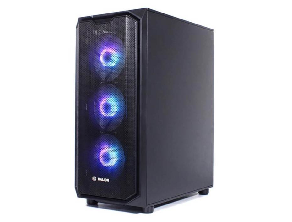 Case Halion Ironman X Fuente 550w (ironman550wm) Panel De Vidrio, 3 Ventiladores, Led Rgb, Negro