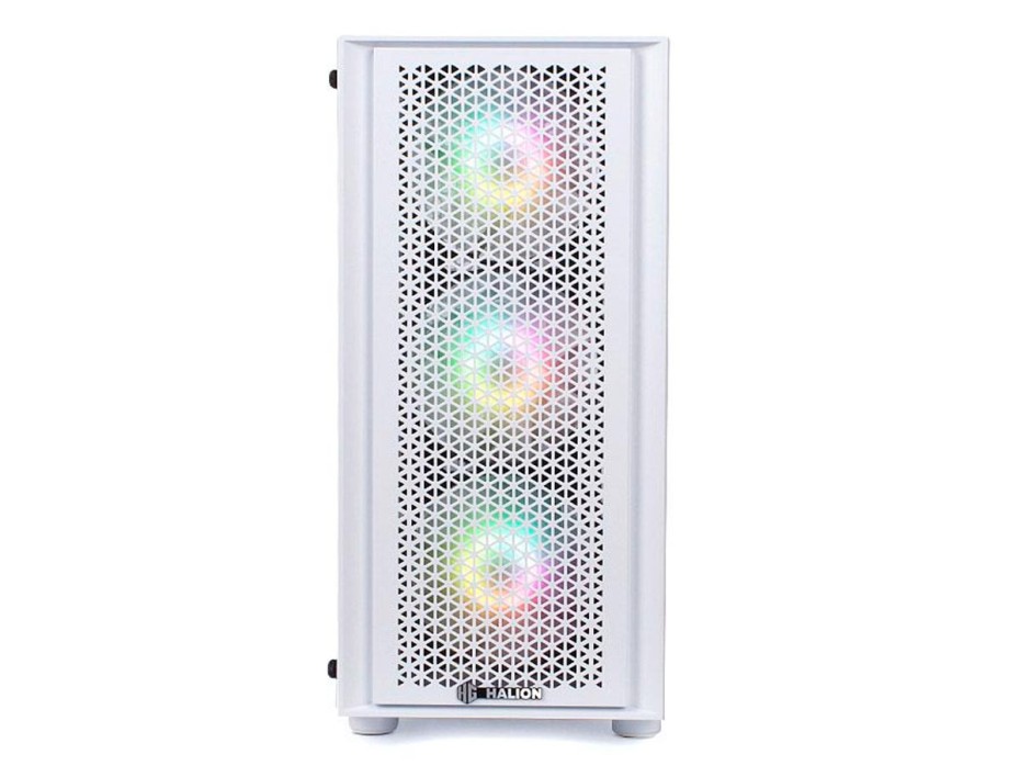 Case Halion Scarlet Fuente 550w (ha-scarlet W550w) Panel De Vidrio, 3 Ventiladores, Led Rgb, Blanco