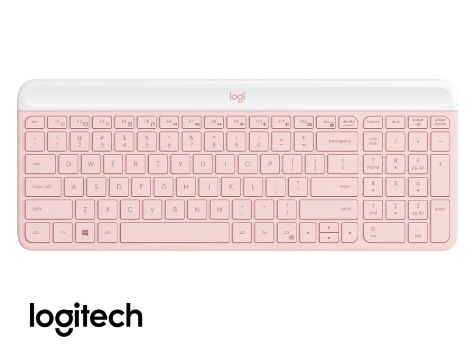 Combo 2 En Uno Logitech Inalambrico Mk470, Teclado Concavas, Color Rosa (920-011312)