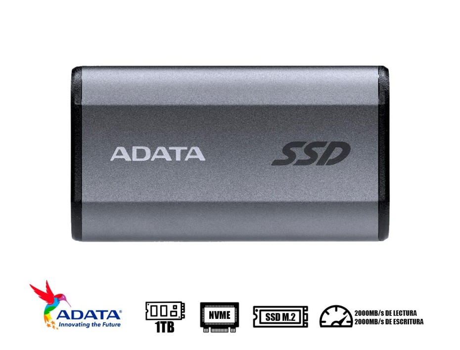 Disco Solido Externo Adata 1tb Se880 (aeli-se880-1tcgy) Unidad De Almacenamiento Portalbe, Usb 3.2, Negro