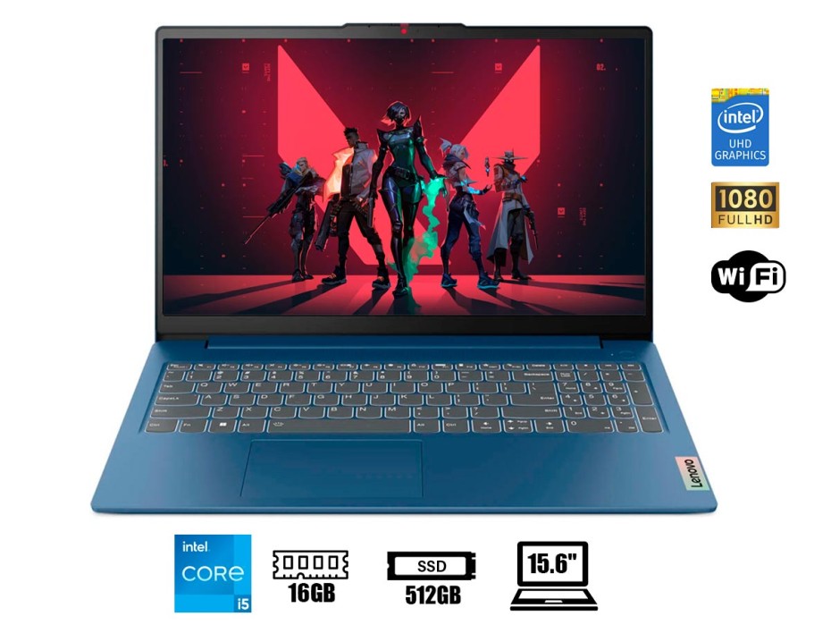 Laptop Lenovo Core I5-12450h Ideapad Slim 3 (83er001dlm) Pantalla 15.6" Fhd Tn, Ram 16gb, Ssd M.2 512gb, S/s, 12gen.