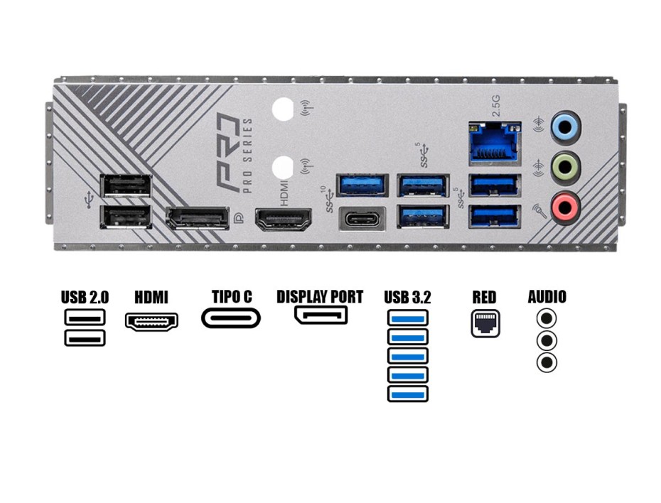 Placa Madre Asrock B760 Pro Rs (90-mxbks0-a0uayz) Socket Lga 1700, Ram Ddr5 Buss 7200oc Mhz, 14va, 13va, 12va Gen, Rgb