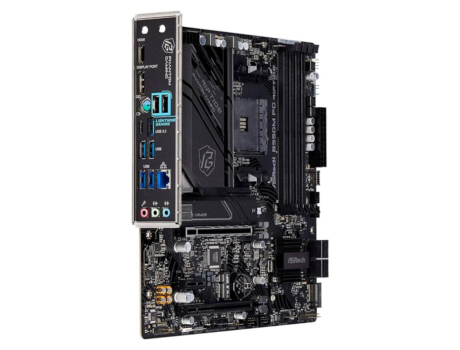 Placa Madre Asrock B550m Pg Riptide (90-mxbi90-a0uayz) Socket Am4, Ram Ddr4 Buss 4733oc Mhz, Rgb