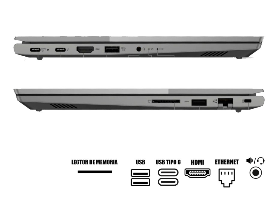 Laptop Lenovo Core I7-1165g7 Thinkbook 14 G2 Itl (20vd007clm) Pantalla 14'' Fhd, Ram 8gb, Sdd 512gb, Win10 Pro, Es., 11gen.