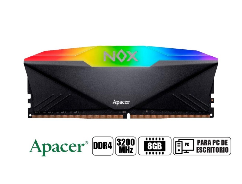 MEMORIA RAM | DDR4 | 8GB | 3200MHZ | APACER NOX RGB (AH4U08G32C28YNBAA-1)