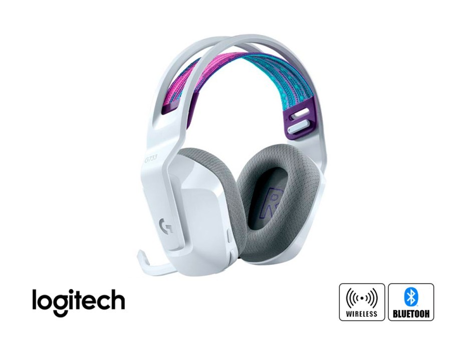 Auricular Inalambrico Logitech Lightspeed Rgb G733 Gaming (981-000882) Con Microfono, Blanco