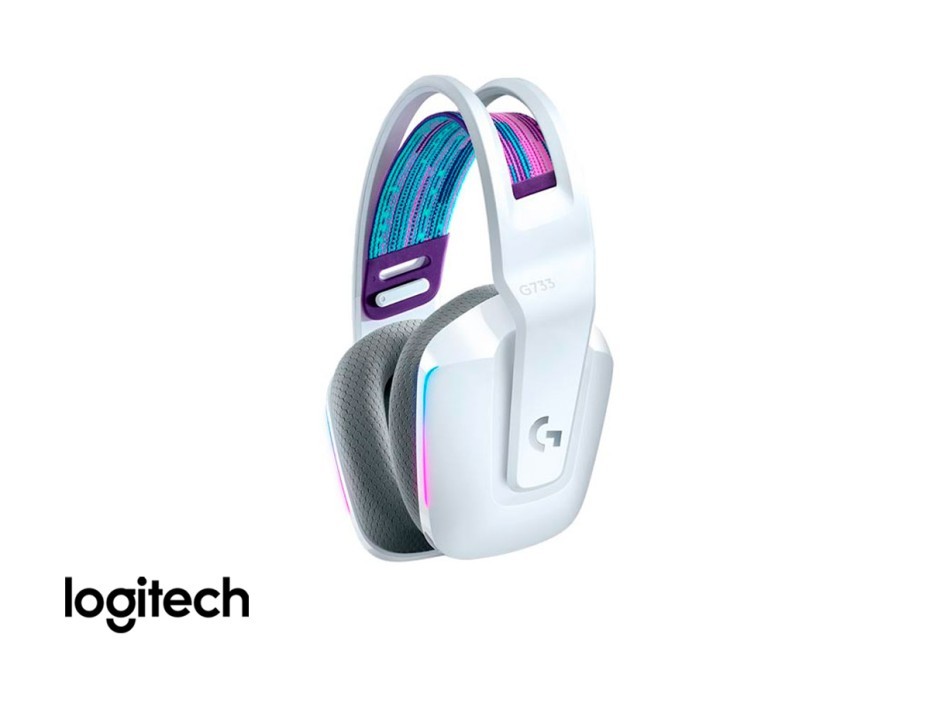 Auricular Inalambrico Logitech Lightspeed Rgb G733 Gaming (981-000882) Con Microfono, Blanco