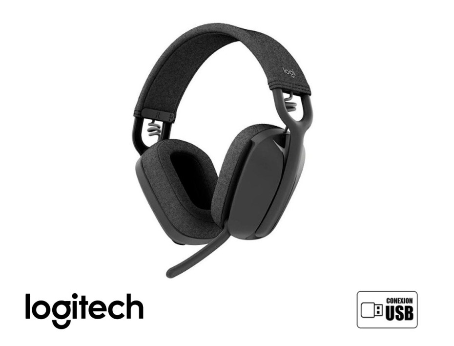 Auricular Inalambrico Logitech Zone Vibe100 Gaming (981-001214) Con Microfono, Interfaz Usb, Bt, Negro