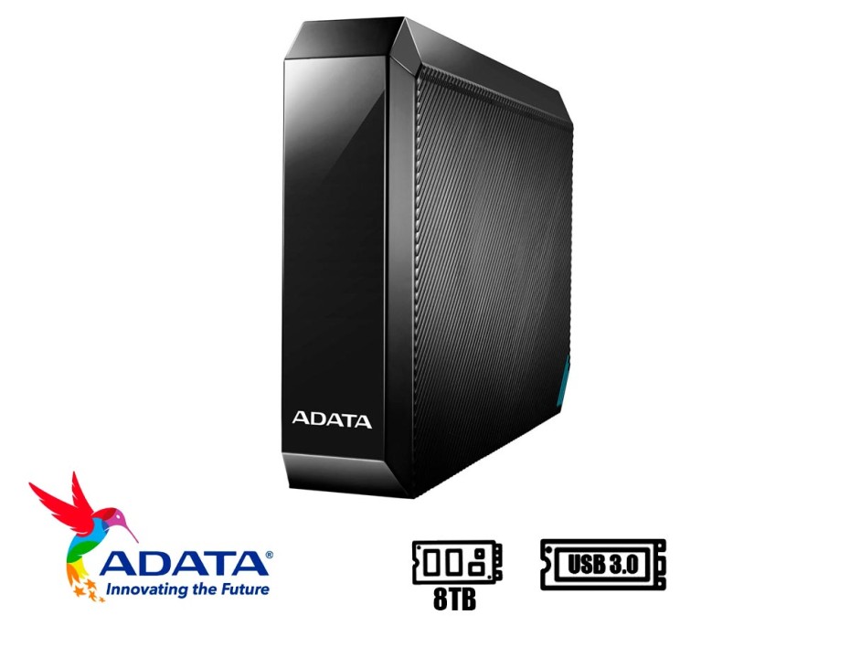 Disco Duro Externo Adata 8tb Hm800 Anti Golpe (ahm800-8tu32g1-cusbk) Unidad De Almacenamiento Portable, Usb 3.2, Negro