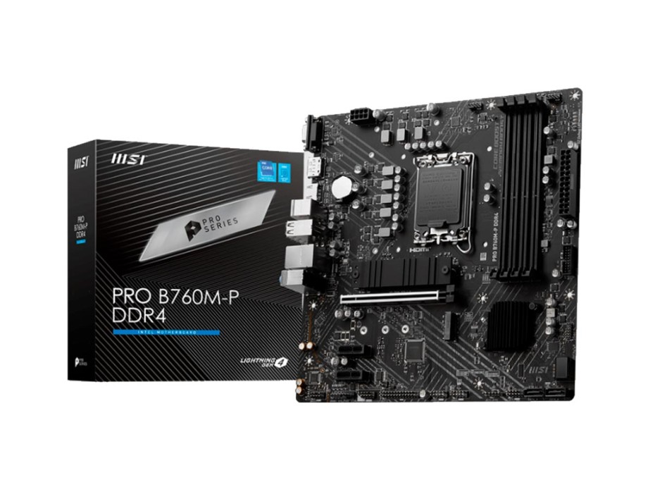 Placa Madre Msi B760m-p Pro Ddr4 (911-7e02-006) Socket Lga 1700, Ram Ddr4 Buss 4800oc Mhz, 14va, 13va, 12va Gen