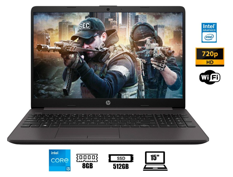 LAPTOP HP CORE I3 1115G4 250 G8 (64X73LT#ABM) PANTALLA 15" HD | RAM 8GB | SSD 512GB | WINDOWS FREE | ES.11GEN.