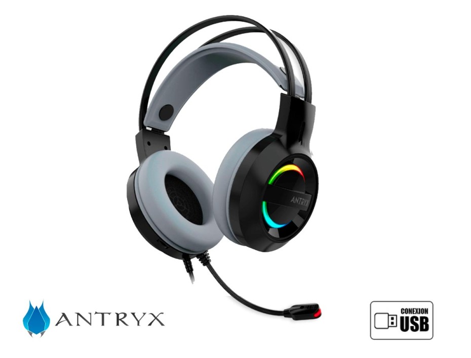 Audifono Antryx Iri-k (agh-7100kgy) Con Microfono, Negro