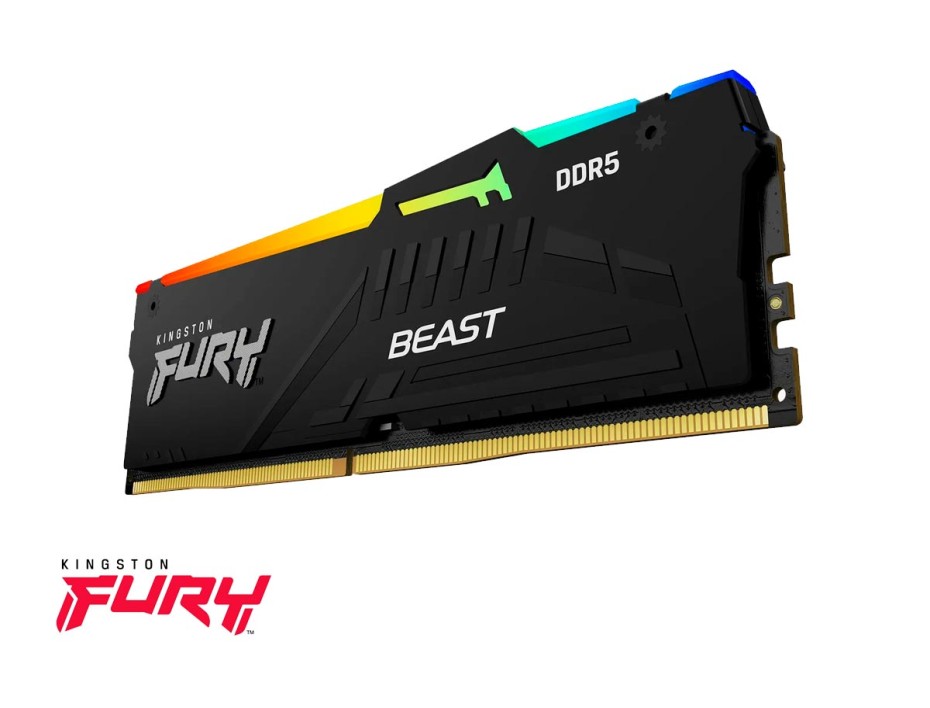 Memoria Ram Kingston Fury Ddr5 32gb Beast (kf556c40bba-32) 5600 Mt/s, Negro, Rgb