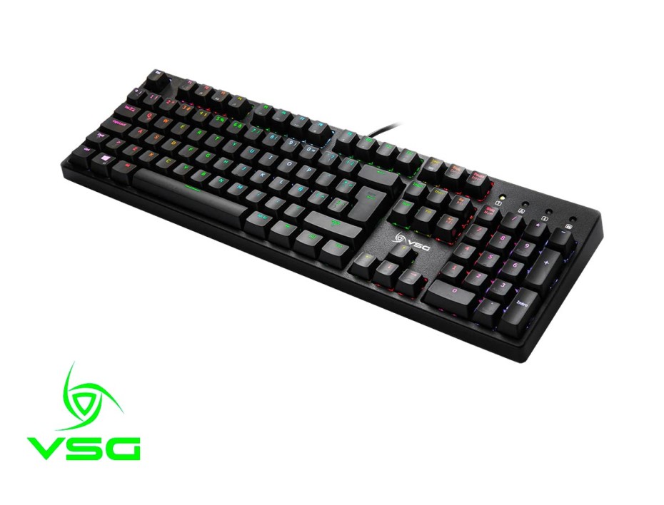 TECLADO VSG GAMER ALNILAM NEGRO 100% MECANICO, CON ILUMINACION RGB LED, SWITCH RED (VG-AL-BLK-RED )