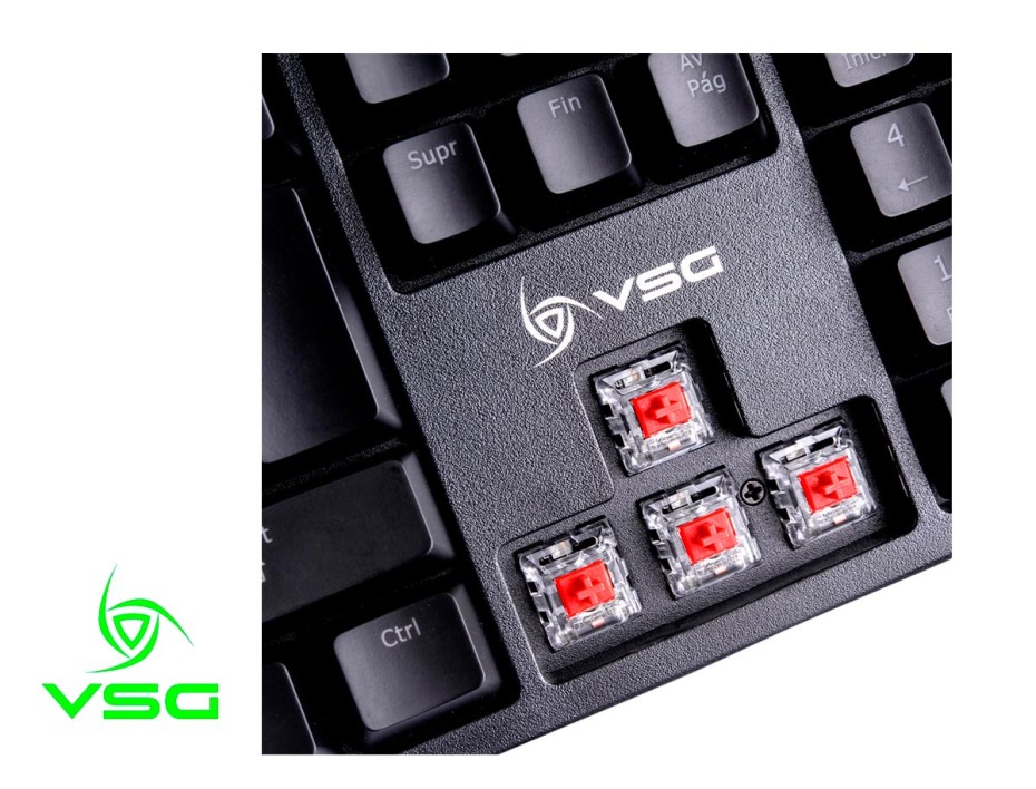 TECLADO VSG GAMER ALNILAM NEGRO 100% MECANICO, CON ILUMINACION RGB LED, SWITCH RED (VG-AL-BLK-RED )