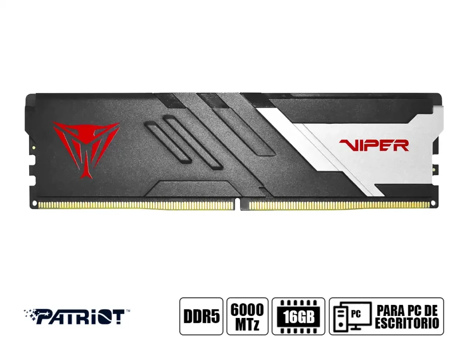 Memoria Ram Patriot Ddr5 16gb Viper Venom (pvv516g60c30) 6000 Mhz, Negra, Cl30