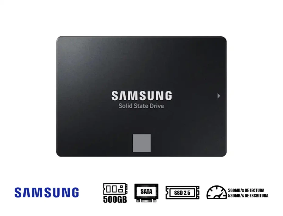 Unidad De Almacenamiento Ssd Sata 2.5 Samsung 500gb 870 Evo (mz-77e500e) 560mb/s