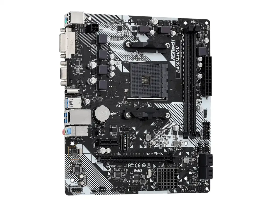 Placa Madre Asrock B450m-hdv R4.0 (90-mxb9n0-a0uayz) Socket Am4, Ram Ddr4 Buss 3200oc Mhz