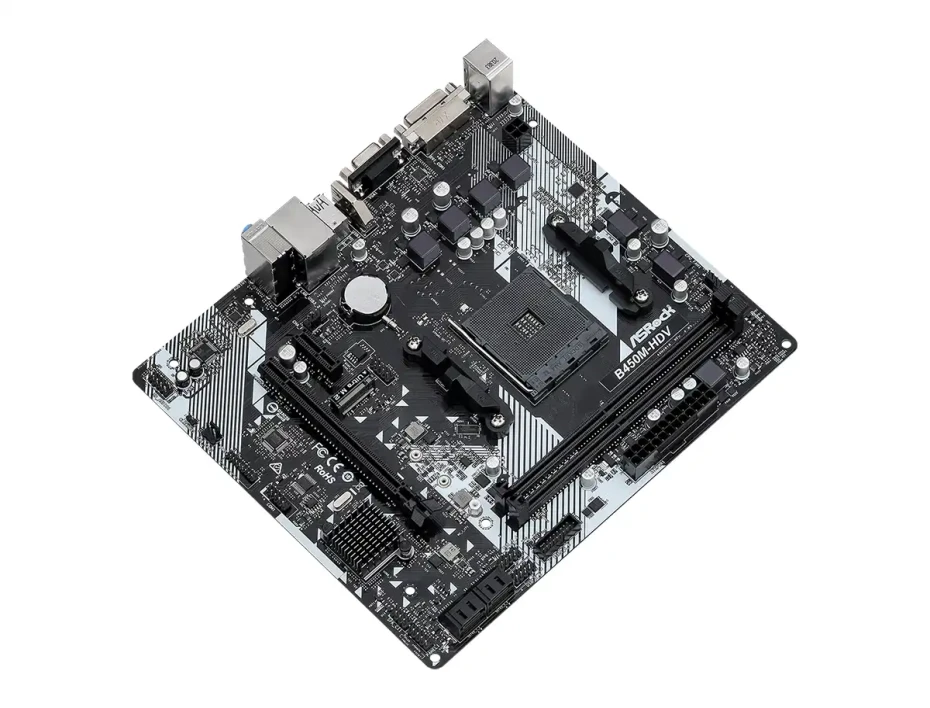 Placa Madre Asrock B450m-hdv R4.0 (90-mxb9n0-a0uayz) Socket Am4, Ram Ddr4 Buss 3200oc Mhz