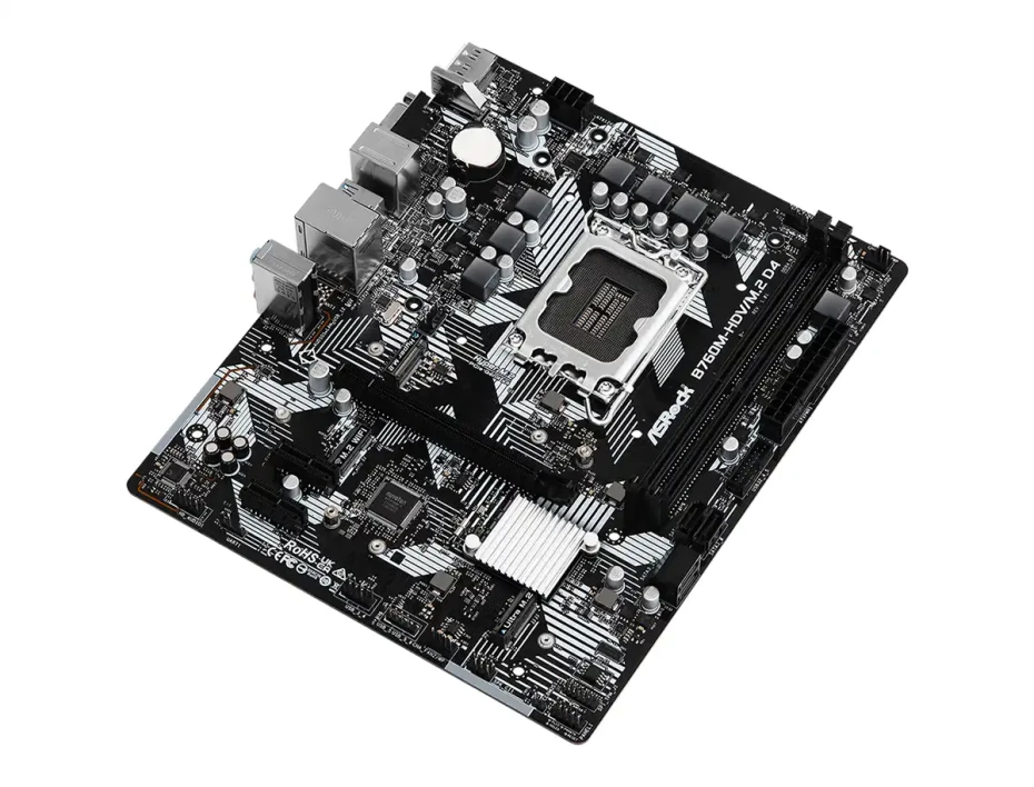 Placa Madre Asrock B760m-hdv-m.2 D4 (90-mxbl40-a0uayz) Socket Lga 1700, Ram Ddr4 Buss 5333oc Mhz, 14va, 13va, 12va Gen, Rgb