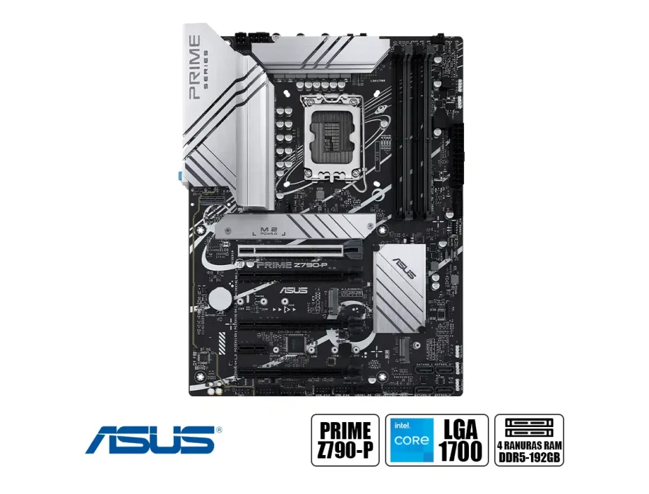 Placa Madre Asus Z790-p Prime (90mb1ck0-m0eay0) Socket Lga 1700, Ram Ddr5 Buss 7200oc Mhz, 13va, 12va Gen