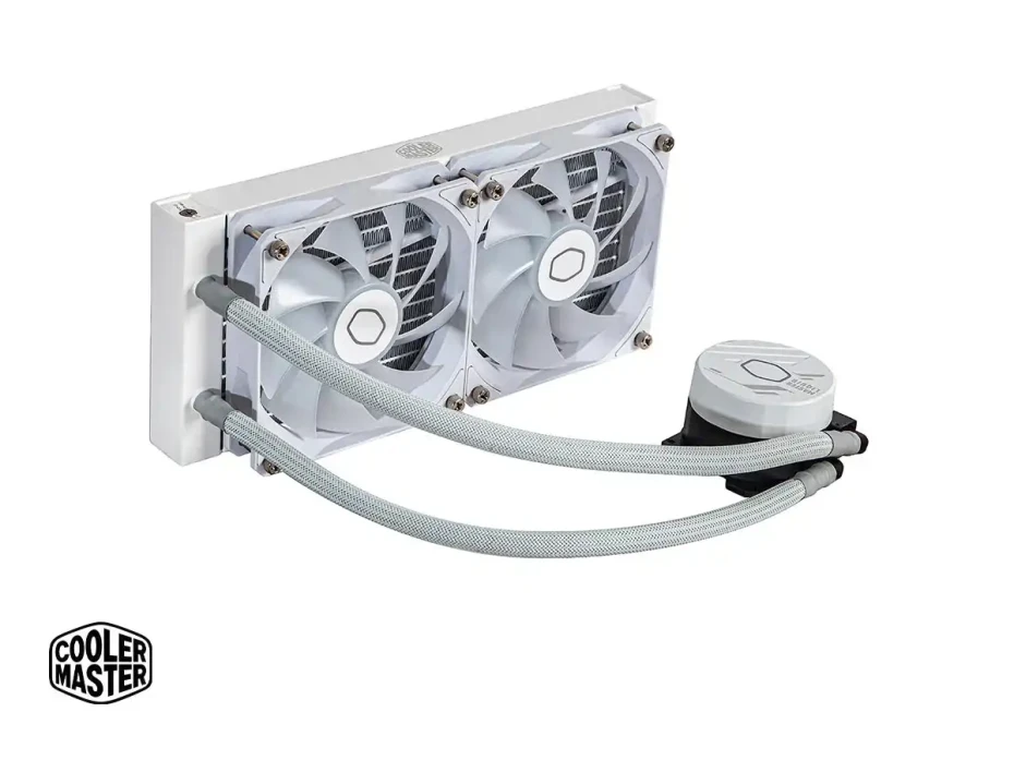 Sistema De Enfriamiento Liquido Cooler Master Masterliquid 240l Core White (mlw-d24m-a18pz-rw) 2 Ventiladores, 240mm, Led Argb, Blanco