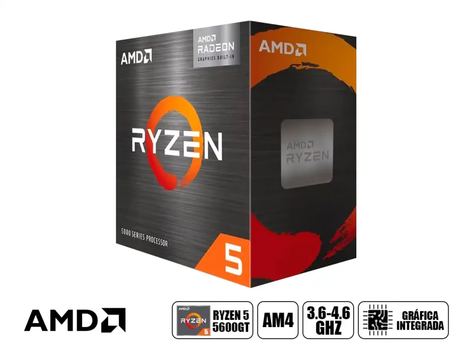 Procesador Amd Ryzen 5 5600gt 3.6ghz Hasta 4.6ghz 16mb (100-100001488box) Am4, 6 Nucleos