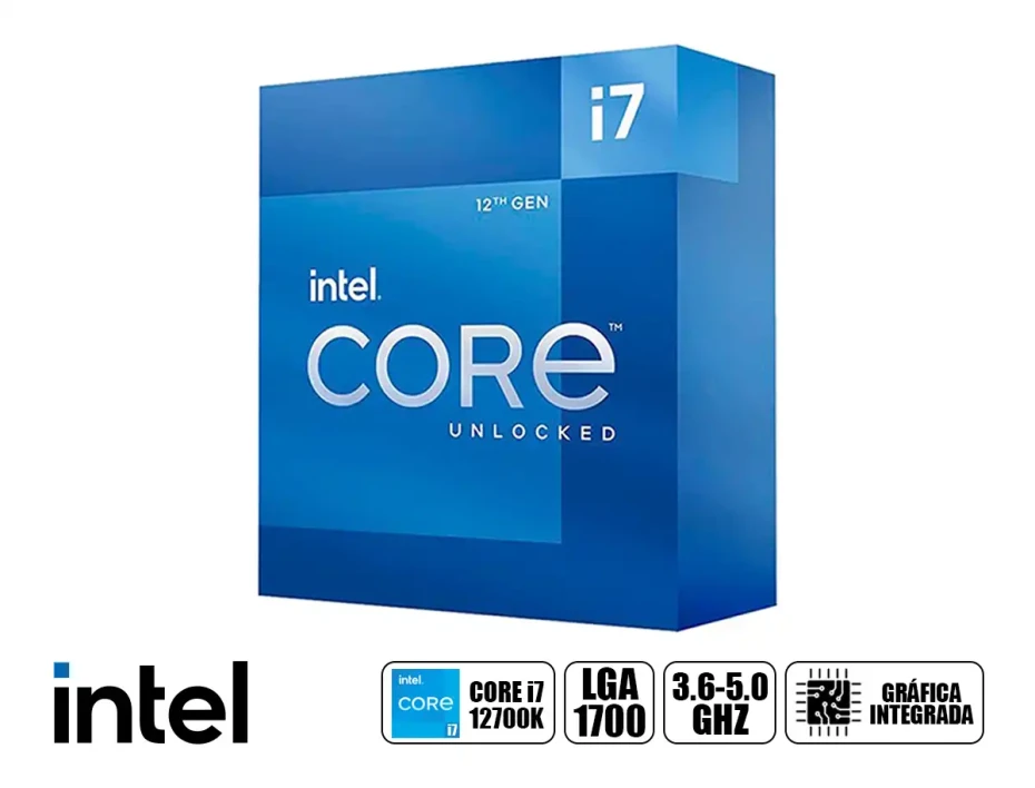 Procesador Intel Core I7 12700k 3.6ghz Hasta 5.0ghz 25mb (bx8071512700k) Lga 1700, 12 Nucleos, S/cooler