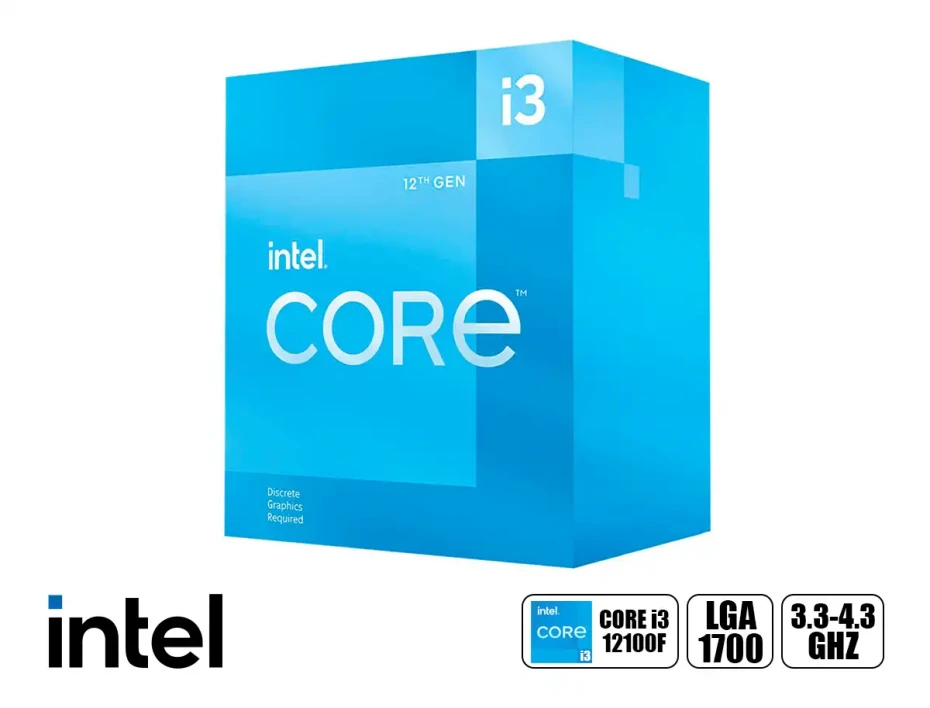 Procesador Intel Core I3 12100f 3.3ghz Hasta 4.3ghz 12mb (bx8071512100f) Lga 1700, 4 Nucleos, S/ Grafica