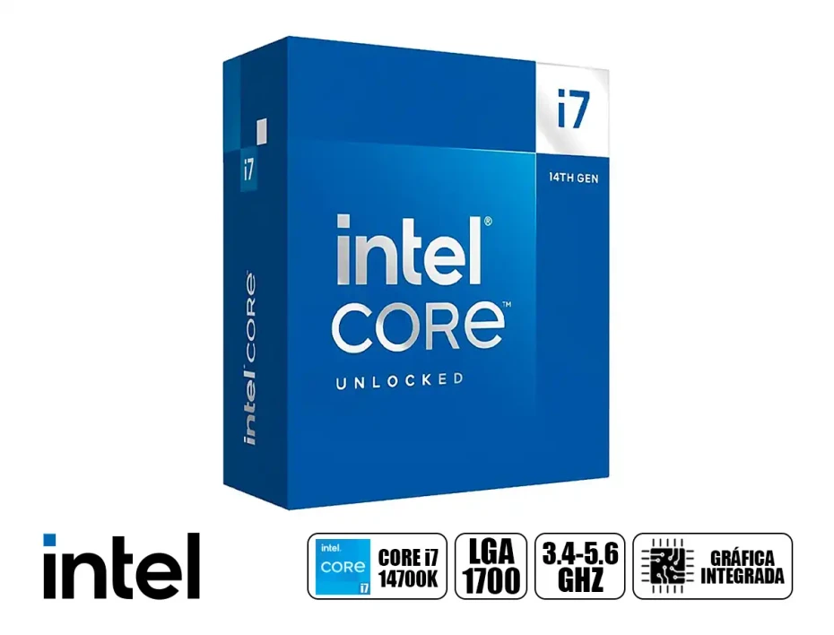 Procesador Intel Core I7 14700k 3.4ghz Hasta 5.6ghz 33mb (bx8071514700k) Lga 1700, 20 Nucleos, C/ Grafica Uhd 770, S/ Cooler