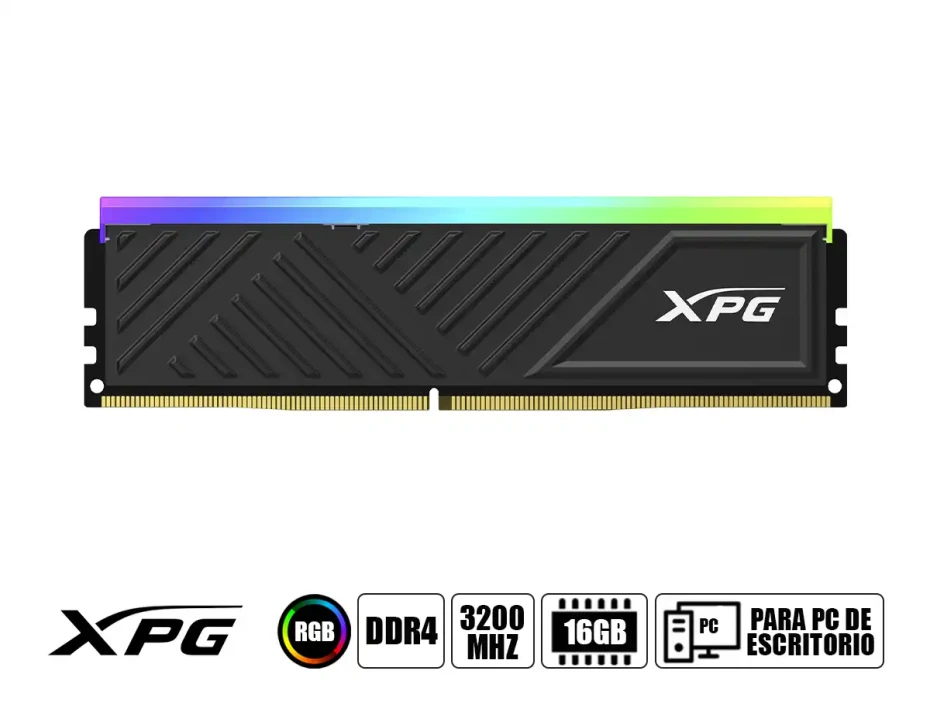 Memoria Ram Xpg Ddr4 16gb Spectrix D35g (ax4u320016g16a-sbkd35g) 3200 Mhz, Negro, Rgb