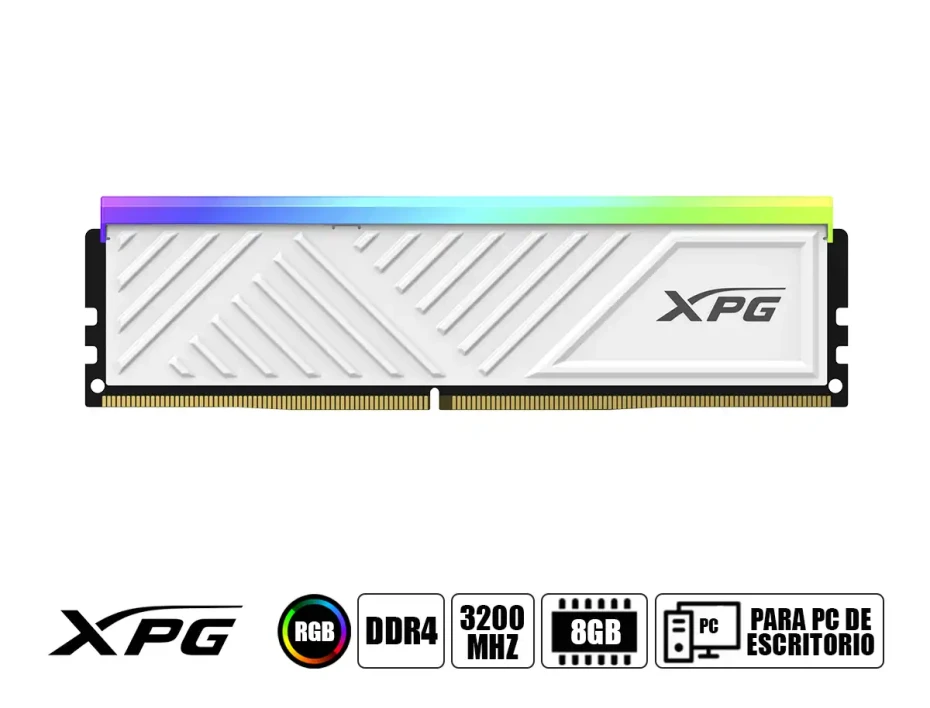 Memoria Ram Xpg Ddr4 8gb Spectrix D35g (ax4u32008g16aswhd35g) 3200 Mhz, Blanco, Rgb