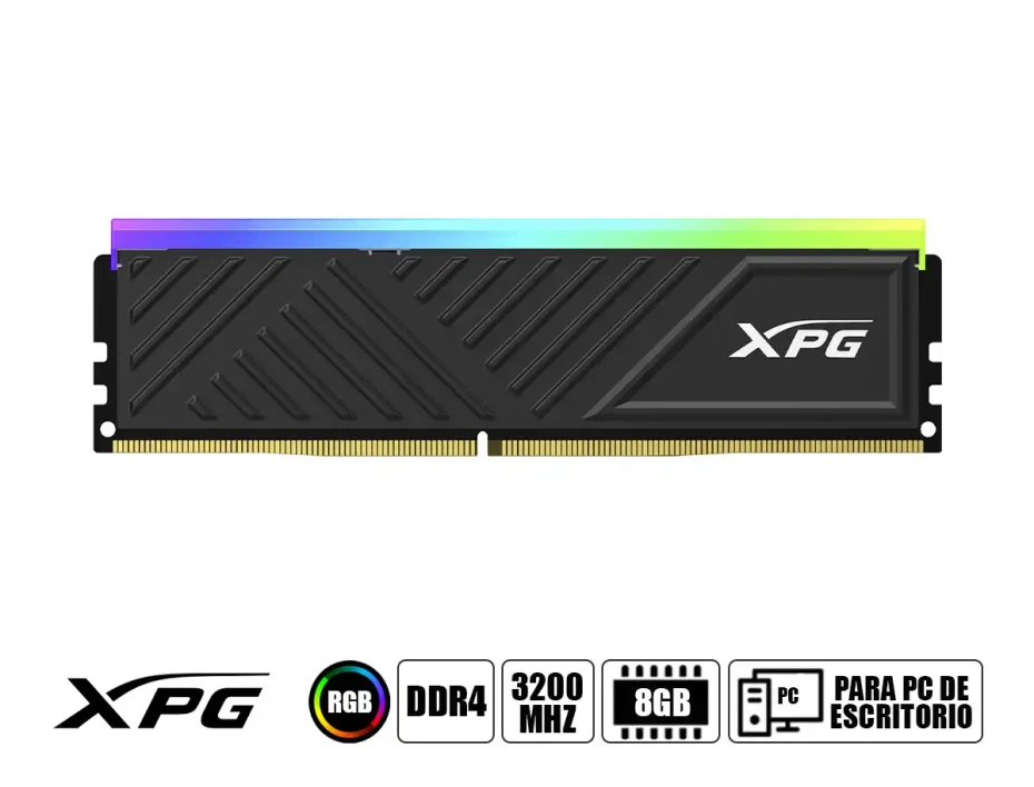 Memoria Ram Xpg Ddr4 8gb Spectrix D35g (ax4u32008g16a-sbkd35g) 3200 Mhz, Negro, Rgb