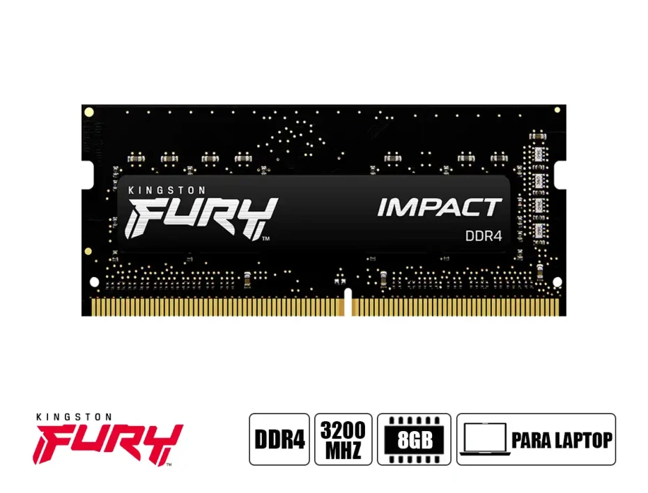 Memoria Para Laptop Sodimm Kingston Fury Ddr4 8gb Impact (kf432s20ib/8) 3200 Mhz