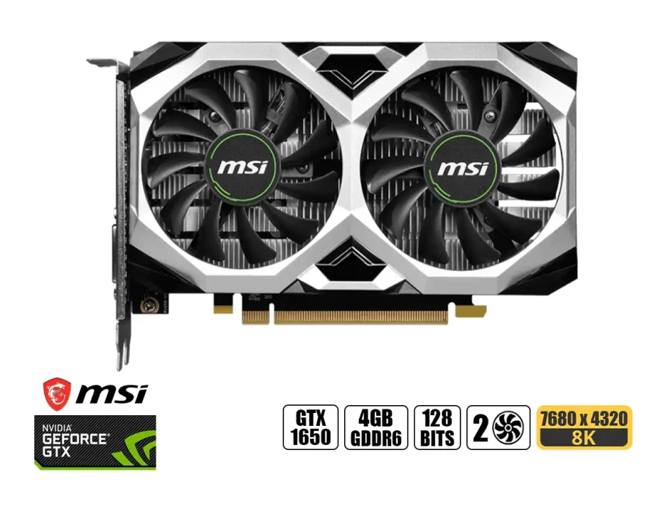 Tarjeta De Video Msi Gtx 1650 Ventus Xs Oc V3 4gb Gddr6 (912-v812-003) Geforce Nvidia 128 Bits, 2 Ventiladores