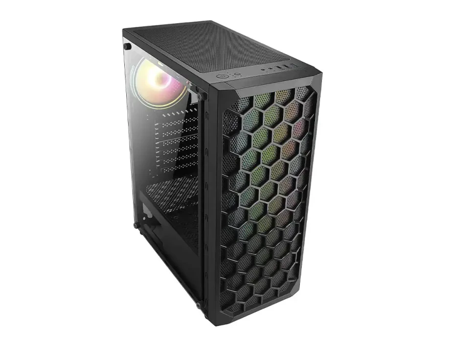 Case Gambyte Scale S/fuente (cs-sca4rbwkg-lg) Panel De Vidrio, 4 Ventiladores, Led Rgb, Negro