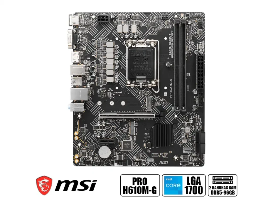 Placa Madre Msi H610m-g Pro (911-7d46-225) Socket Lga 1700, Ram Ddr5