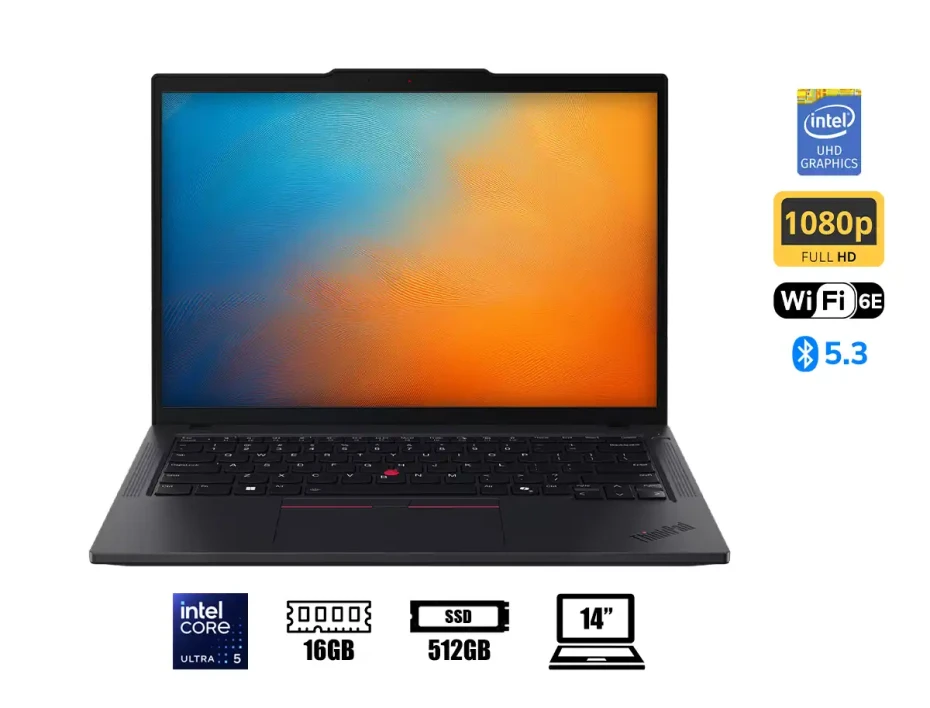 Laptop Lenovo Core Ultra 5-125u Thinkpad T14 Gen 5 (21mm001tlm) Pantalla 14" Wuxga, Ram 16gb, Ssd 512gb, Win11 Pro