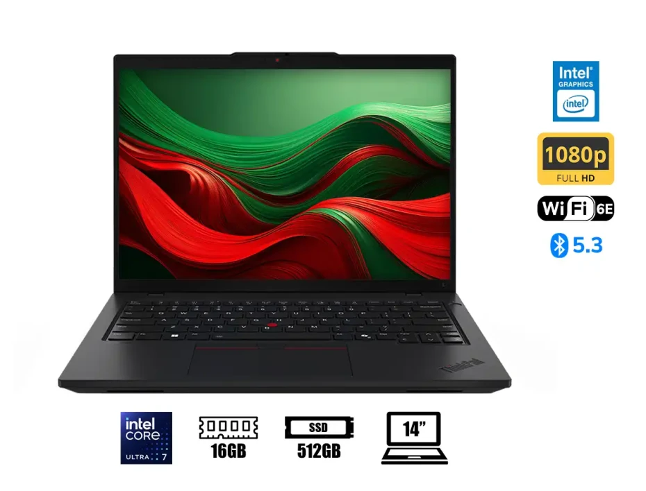 Laptop Lenovo Core Ultra 7-155u Thinkpad L14 Gen 5 (21l2000vlm) Pantalla 14" Wuxga, Ram 16gb, Ssd 512gb, Win11 Pro